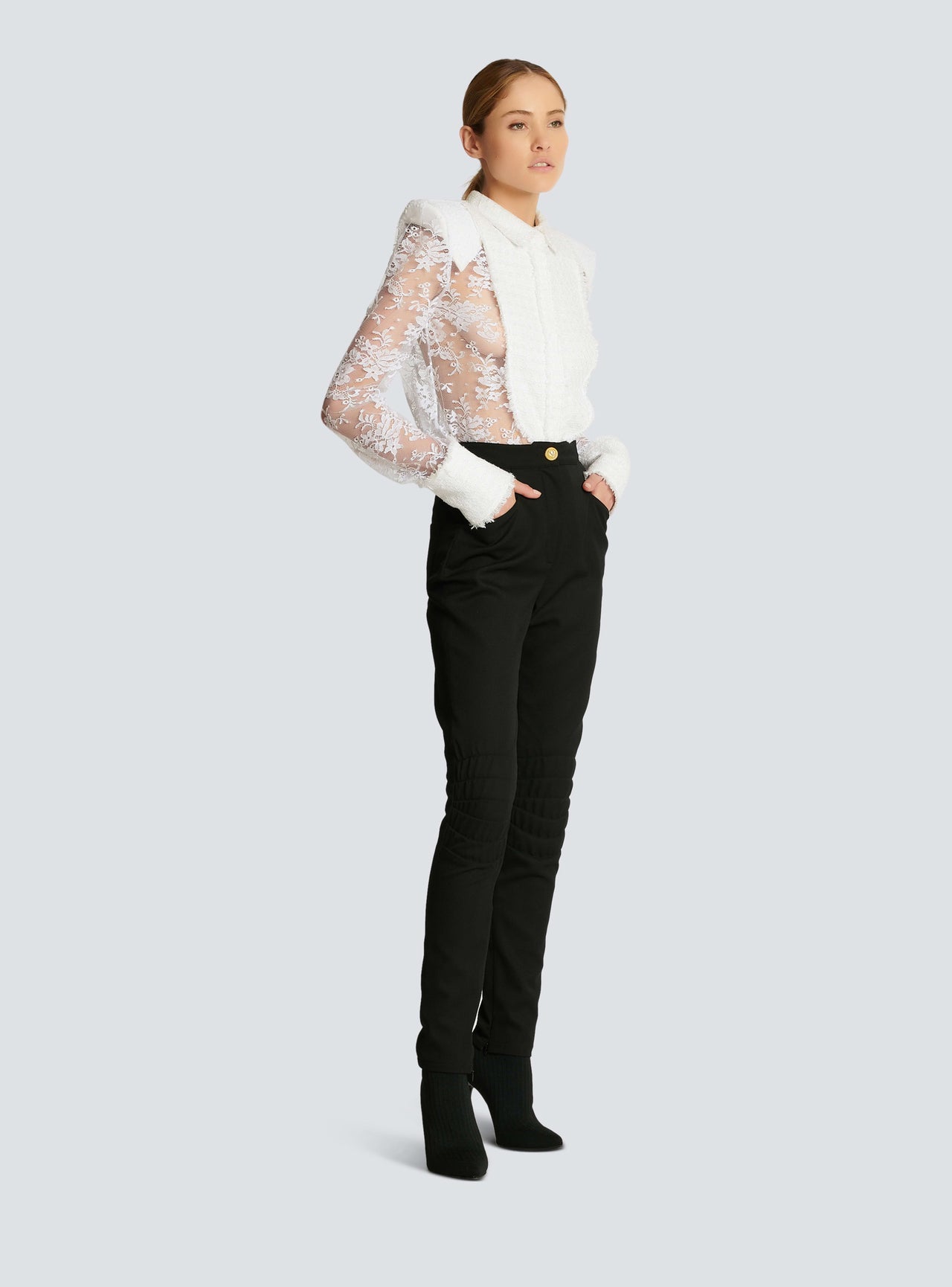 Balmain Women's Paded Stretch Gdp Skinny Pants