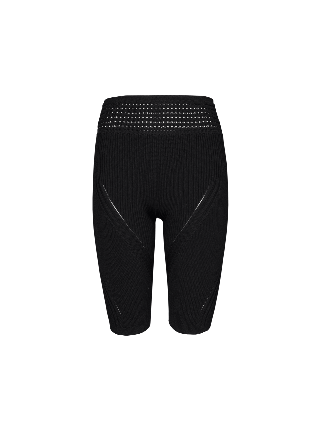 Balmain Women's Hw Ribbed Knit Cyclist Shorts
