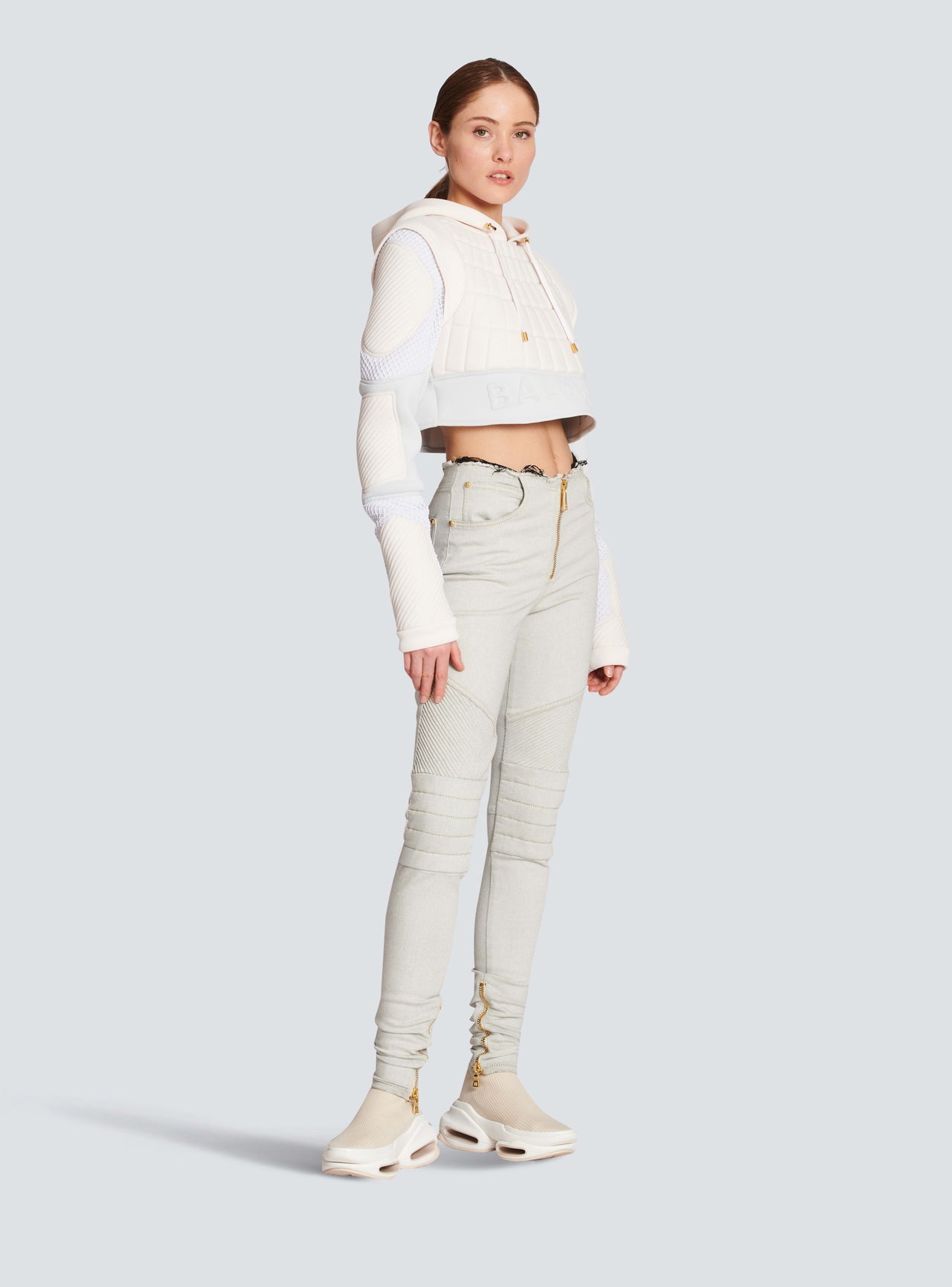 Balmain Women's Hw Biker Stretch Legging Jeans