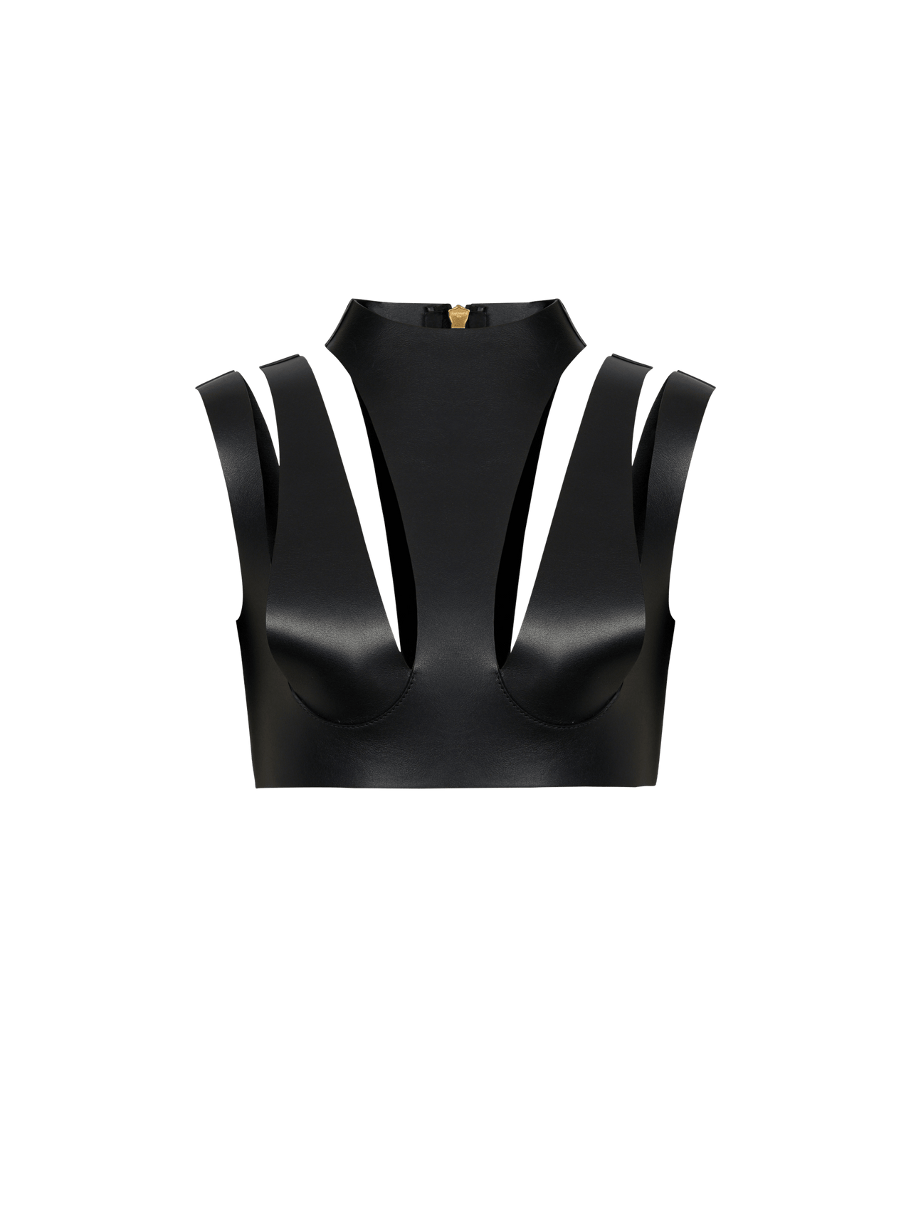 Balmain Women's Cut Out Leather Top