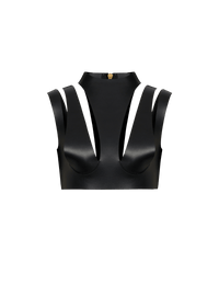 Balmain Women's Cut Out Leather Top