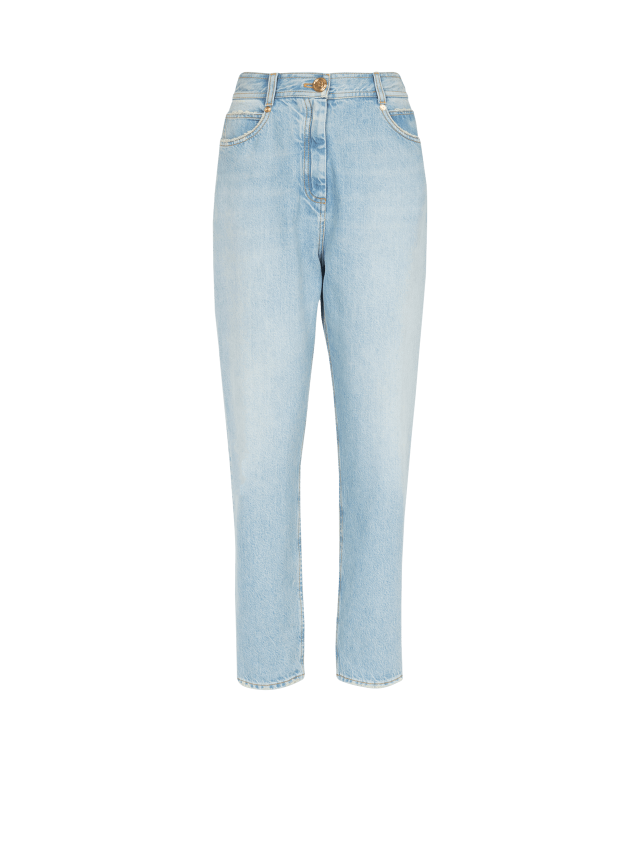 Balmain Women's Low-Rise Boyfriend Jeans W/ Monogram