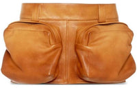 MIU MIU Leather Short Skirts Women's Brown