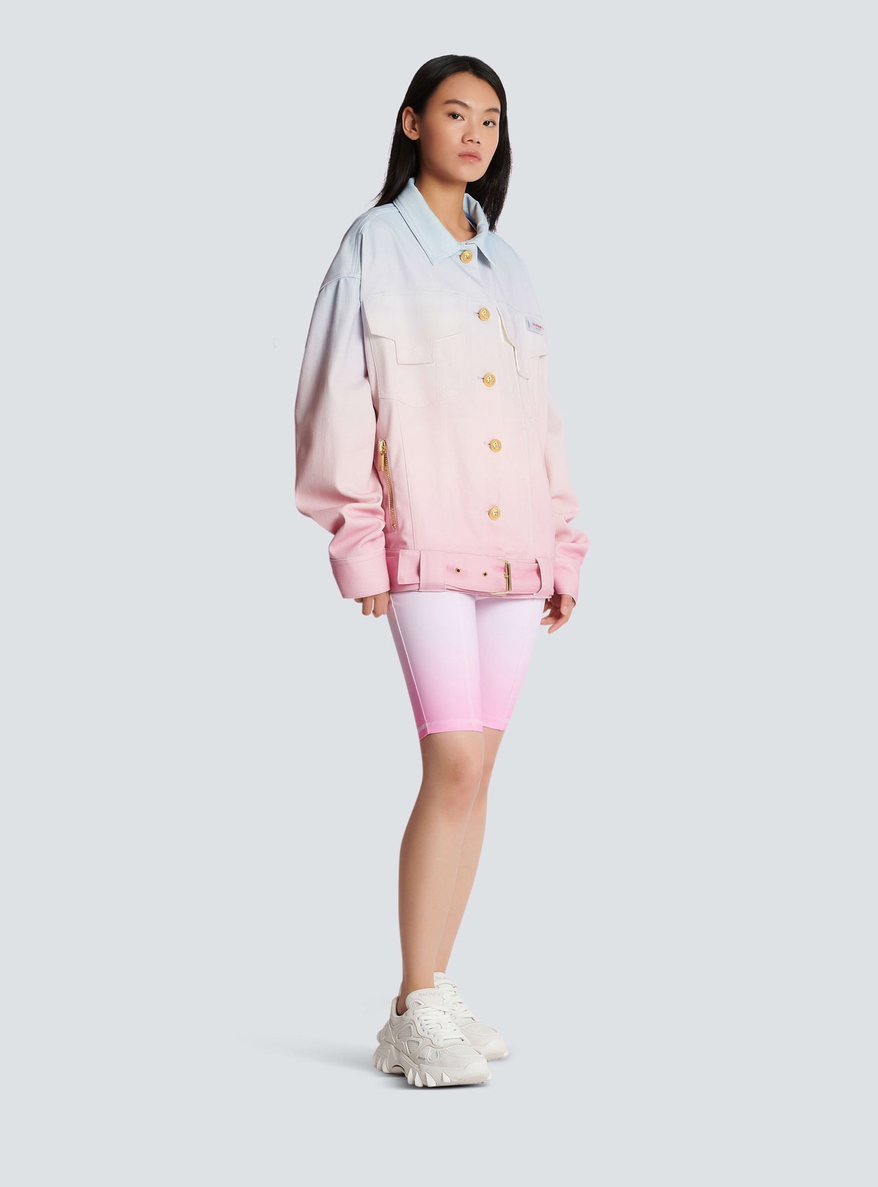 Balmain Women's Evian Gradient Denim Oversize Jacket