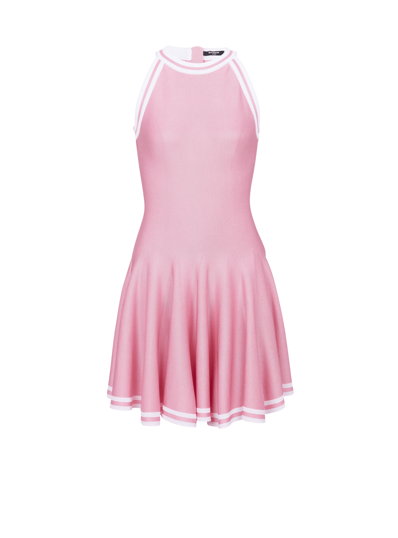 Balmain Women's Sleeveless Contrasted Knit Skater Dress