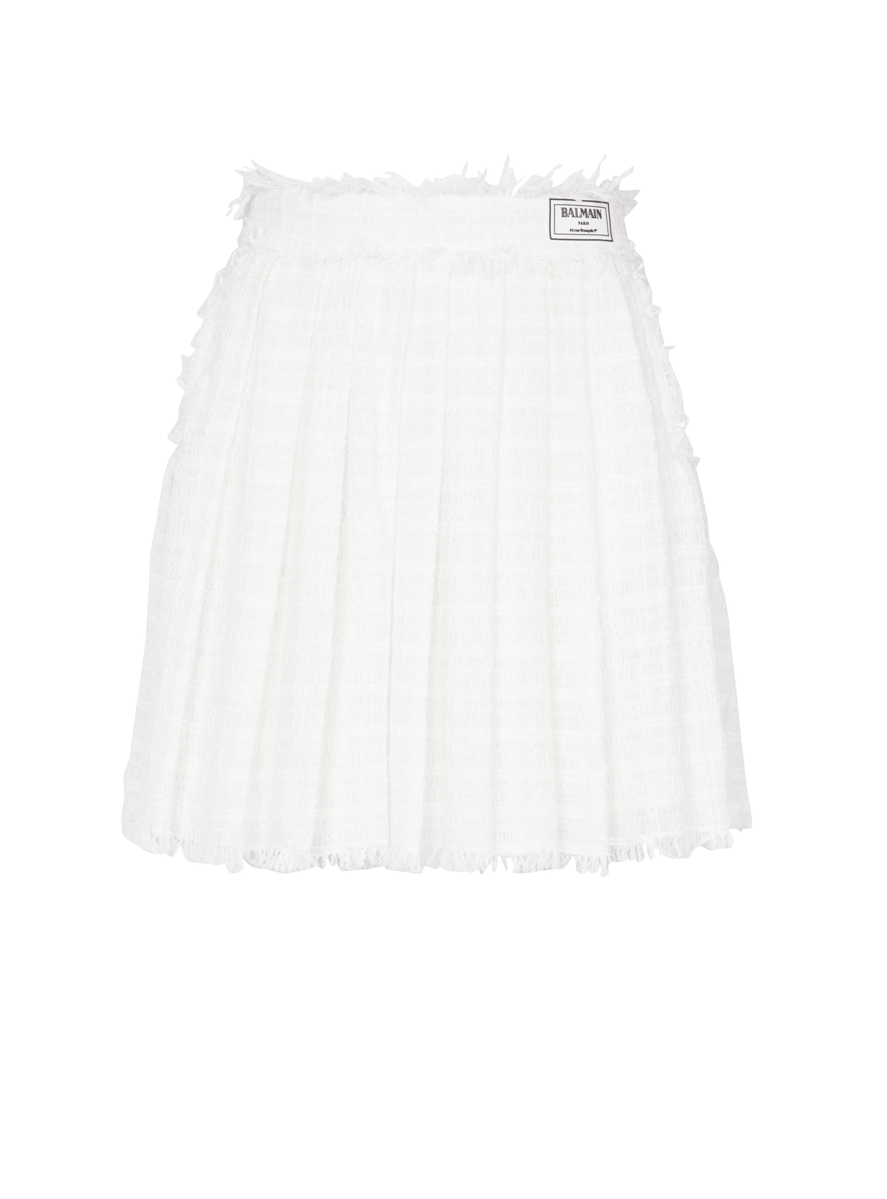 Balmain Women's Pleated Tweed Short Skirt