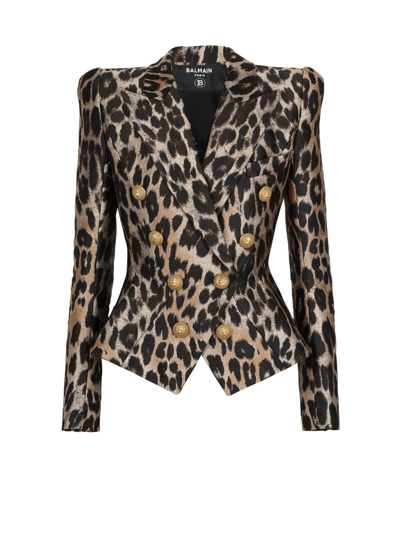 Balmain Women's 8 Btn Leopard Jacquard Jacket