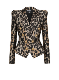 Balmain Women's 8 Btn Leopard Jacquard Jacket