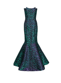 Balmain Women's Iridescent Leopard Bustier Long Dress
