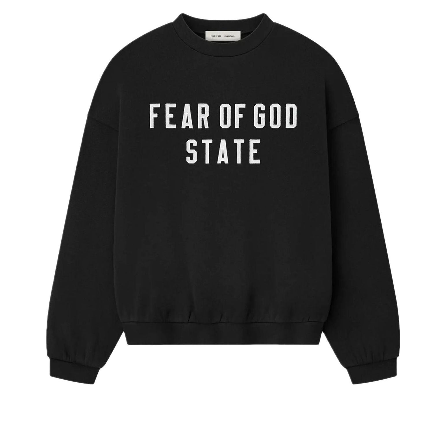 Fear of God Essentials 25FW Fleece Sweatshirt 'Jet Black' 192SP256550F