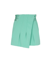 Balmain Women's Hw Satin Waistband Crepe Draped Shorts