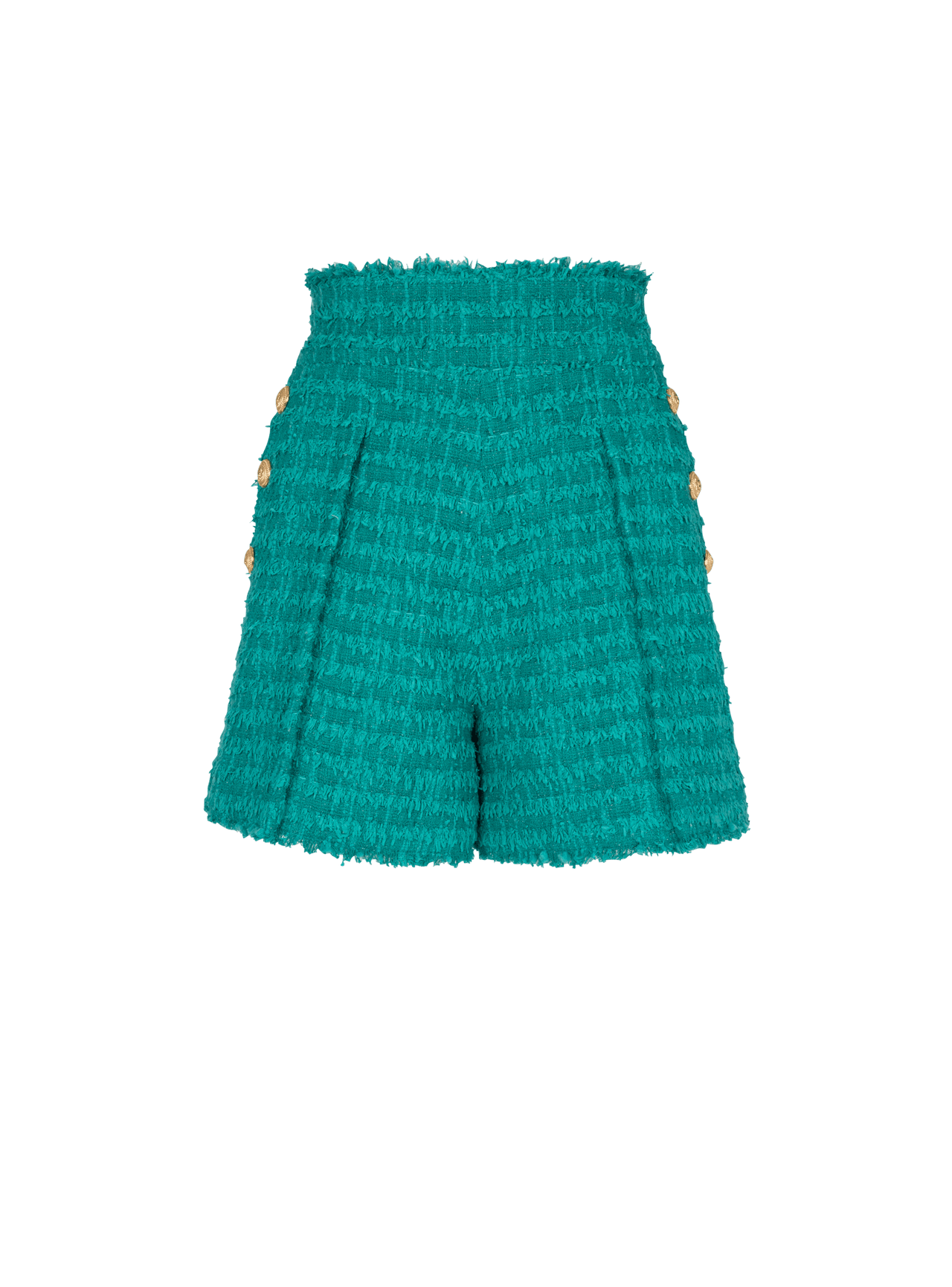 Balmain Women's Hw 6 Btn Tweed Shorts