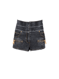 Balmain Women's Hw Zipped Used Denim Shorts