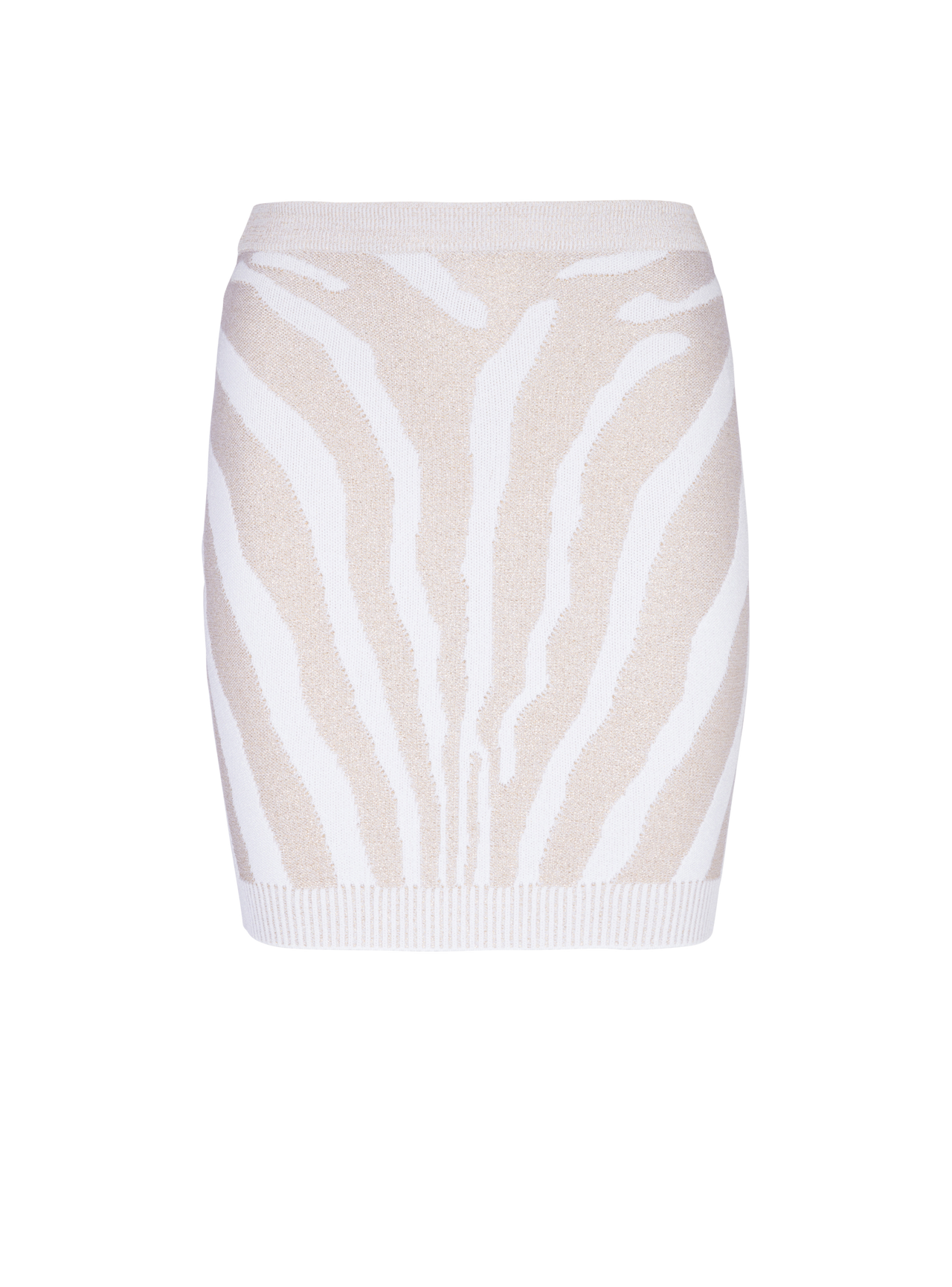 Balmain Women's Hw Golden Zebra Knit Short Skirt