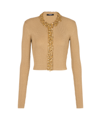 Balmain Women's Embroidered Knit Cropped Cardigan