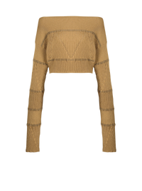 Balmain Women's Boat Neck Knitted Croppped Sweater