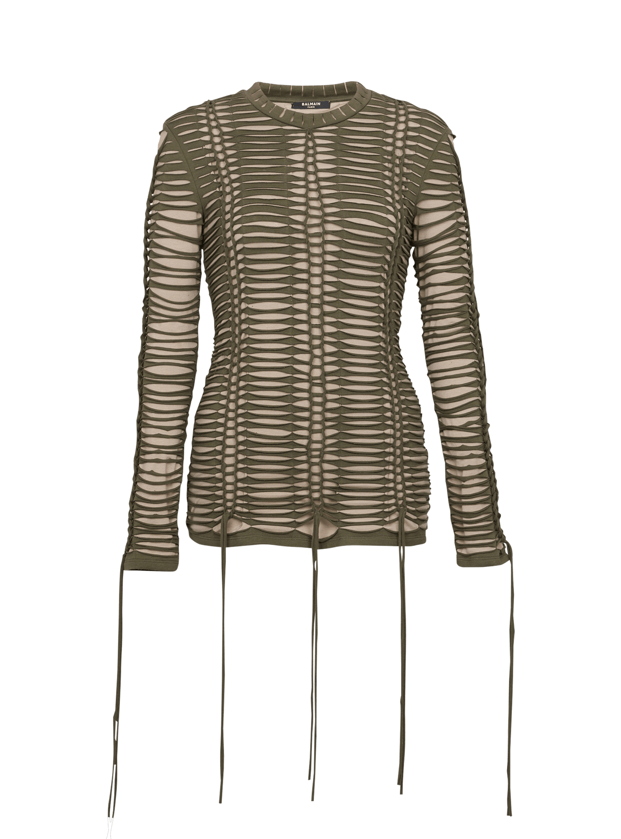 Balmain Women's Ls Braided Jersey Top