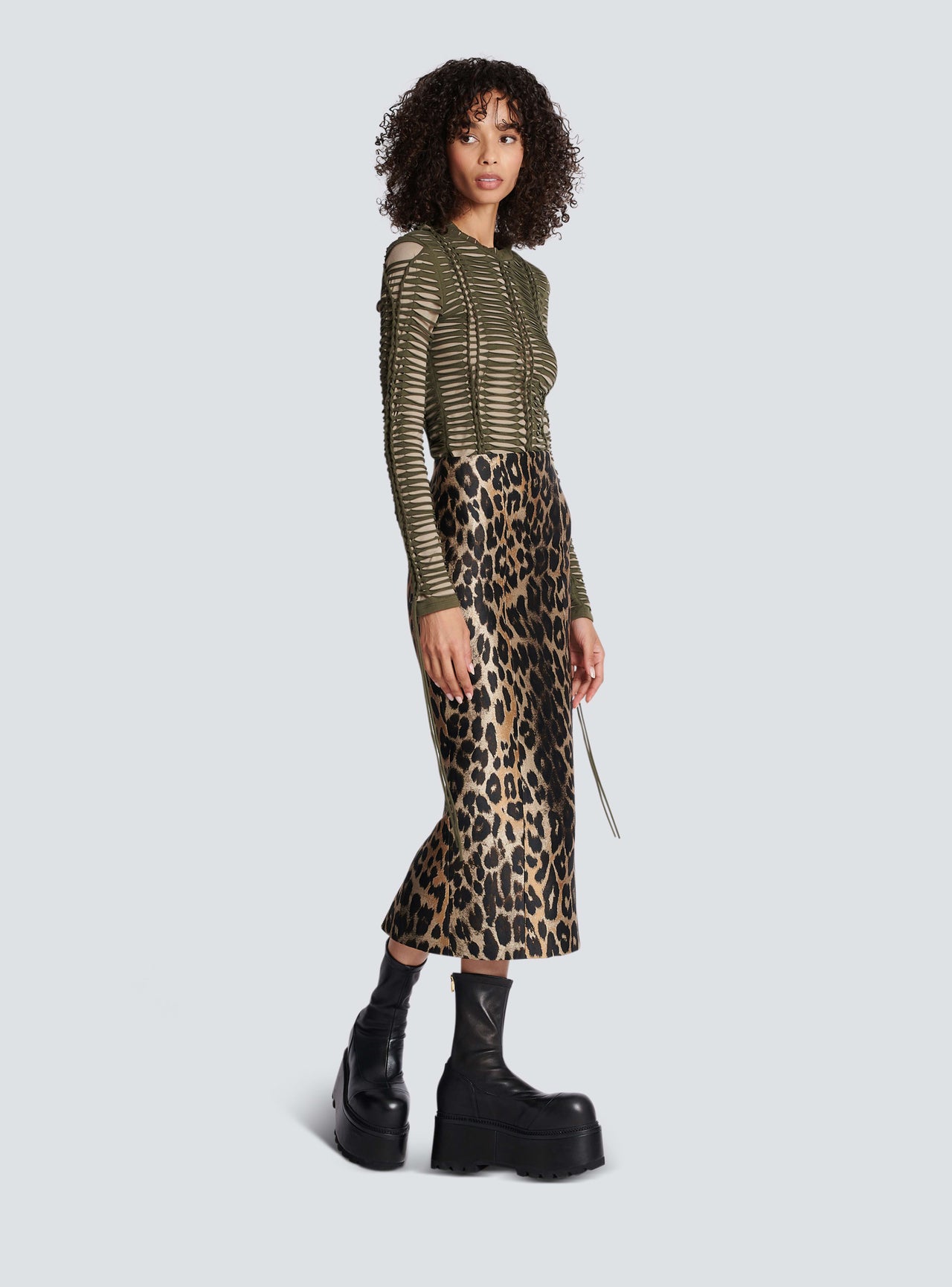Balmain Women's Ls Braided Jersey Top