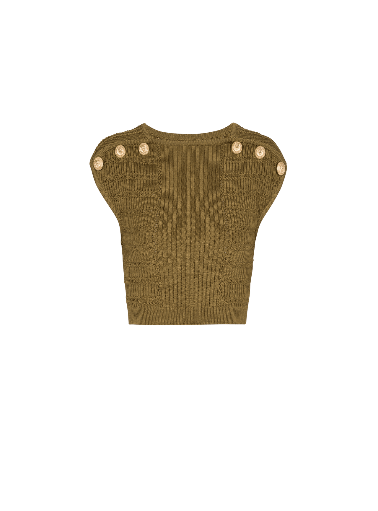 Balmain Women's 6 Btn Knit Cropped Top