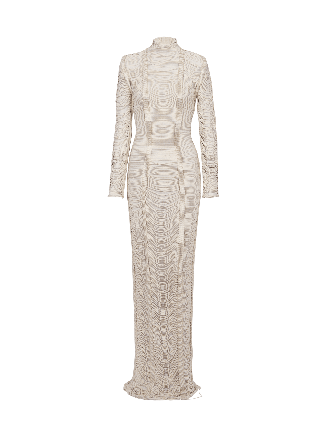 Balmain Women's Ls Macrame Knit Long Dress