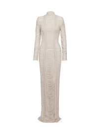 Balmain Women's Ls Macrame Knit Long Dress