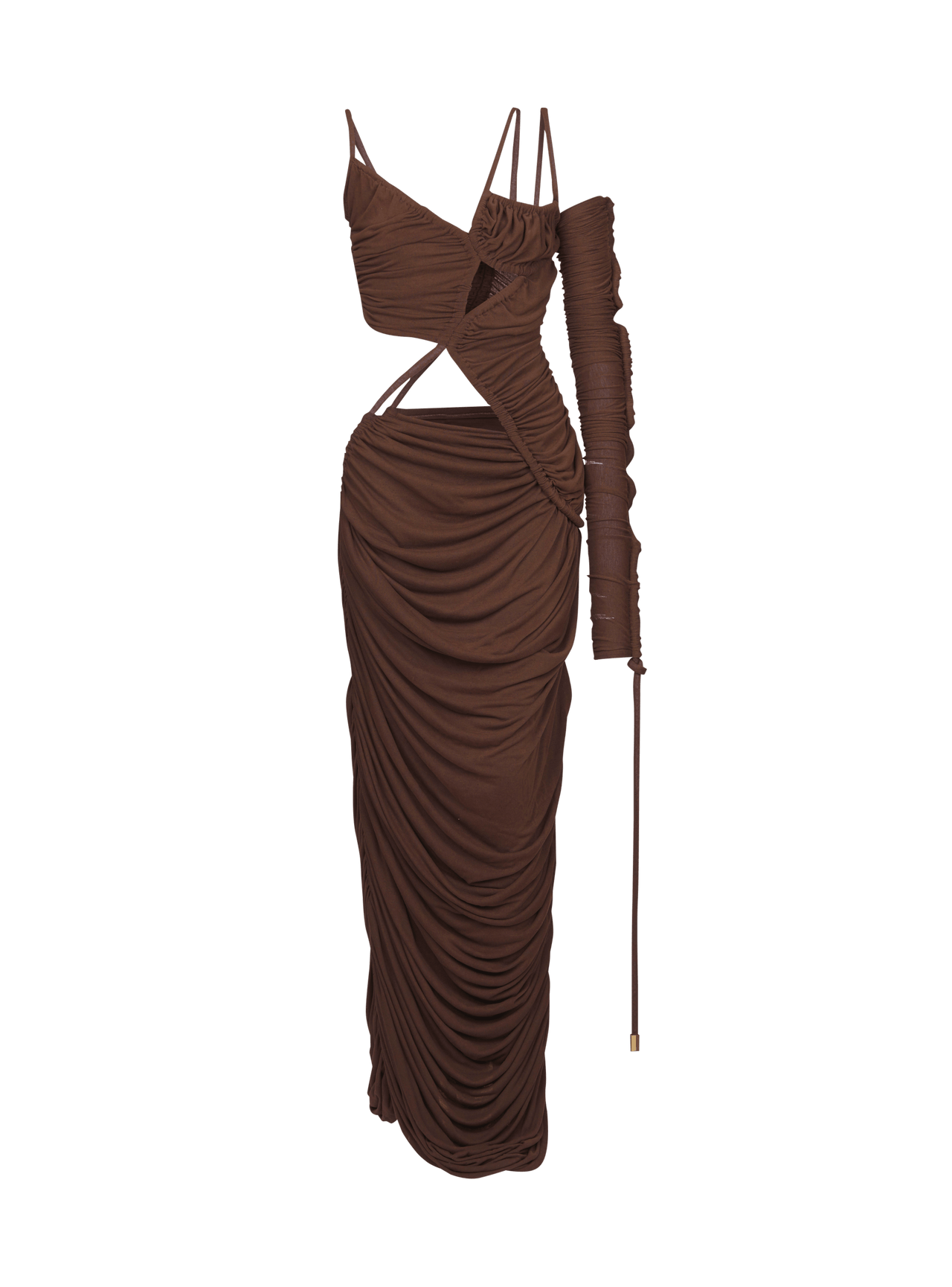 Balmain Women's Asymmetric Jersey Long Dress