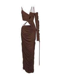 Balmain Women's Asymmetric Jersey Long Dress