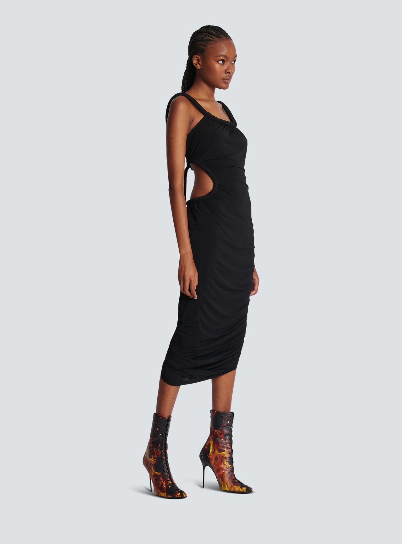 Balmain Women's Halter Draped Jersey Short Dress