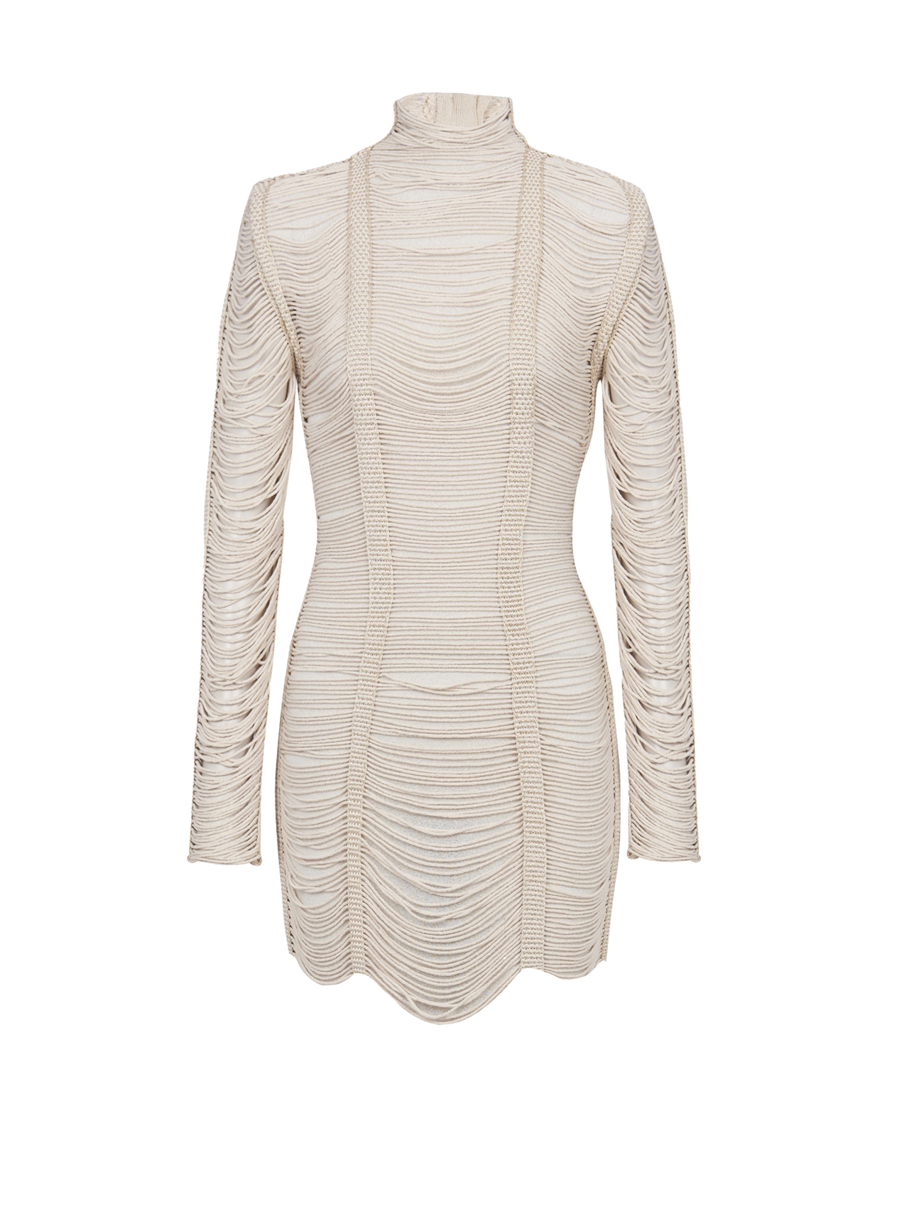 Balmain Women's Ls Macrame Knit Short Dress