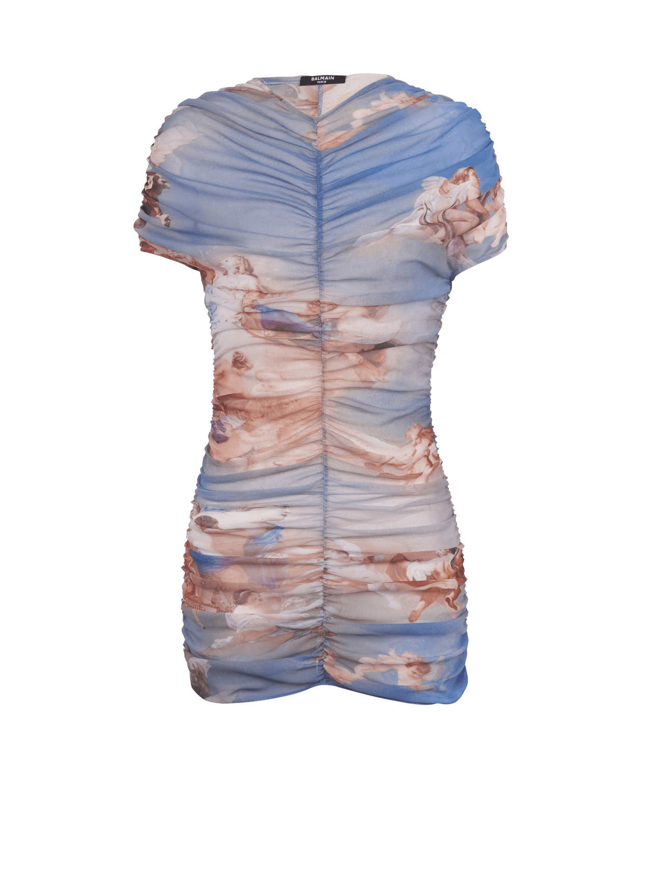 Balmain Women's Ss Sky Printed Tulle Dress