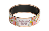 HERMES Enamel Rose Gold-Plated Bangles Women's Multicolor