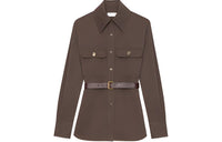SAINT LAURENT Saharienne Belted Overshirt