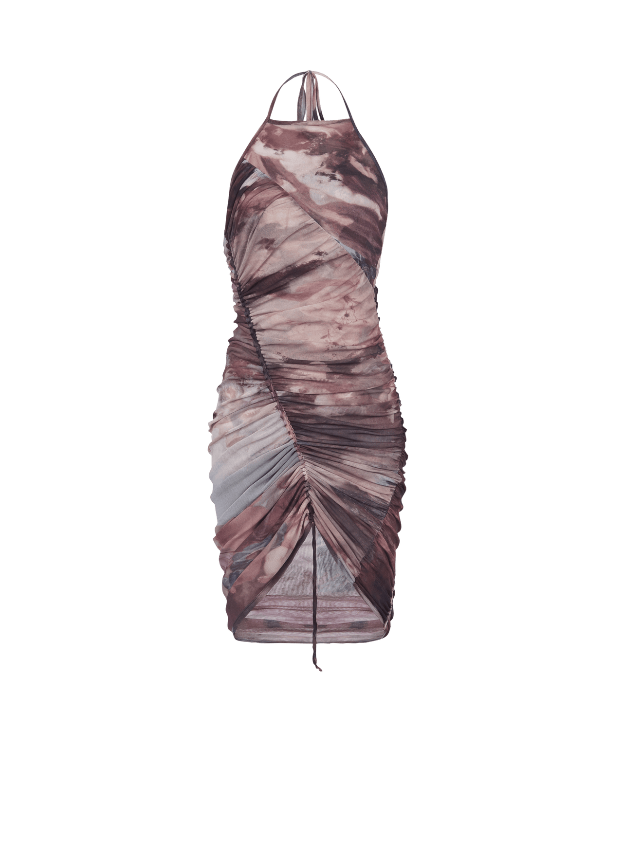 Balmain Women's Gathered Pastel Print Tulle Short Dress