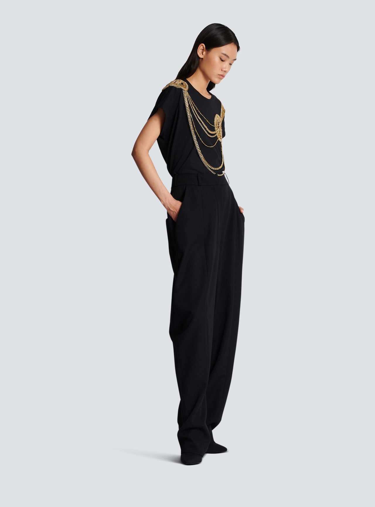 Balmain Women's Large Tappered Gdp Pants