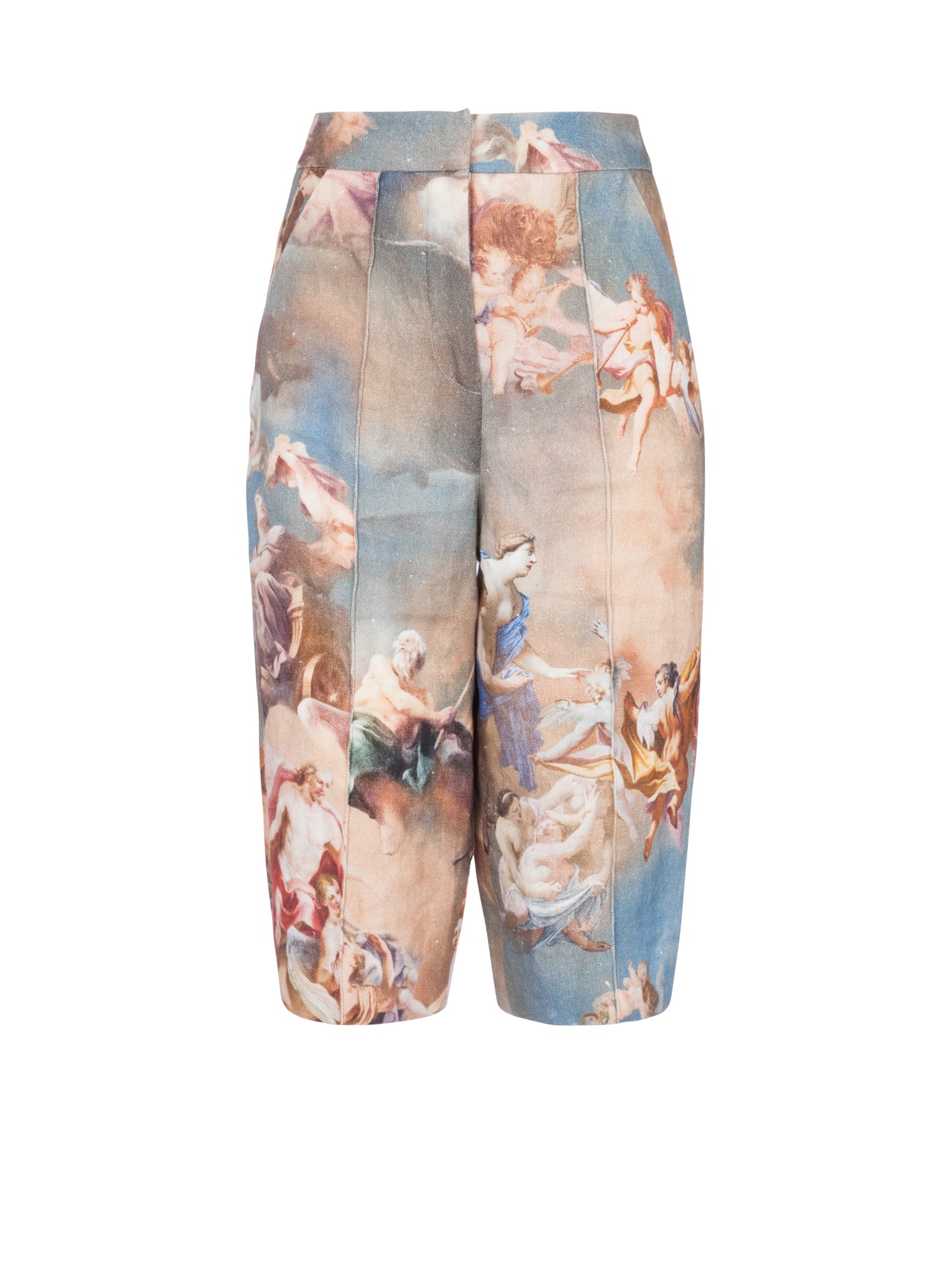 Balmain Women's Sky Printed Canvas Bermuda Pants