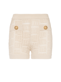 Balmain Women's 2 Pkts Monogram Mesh Knited Shorts