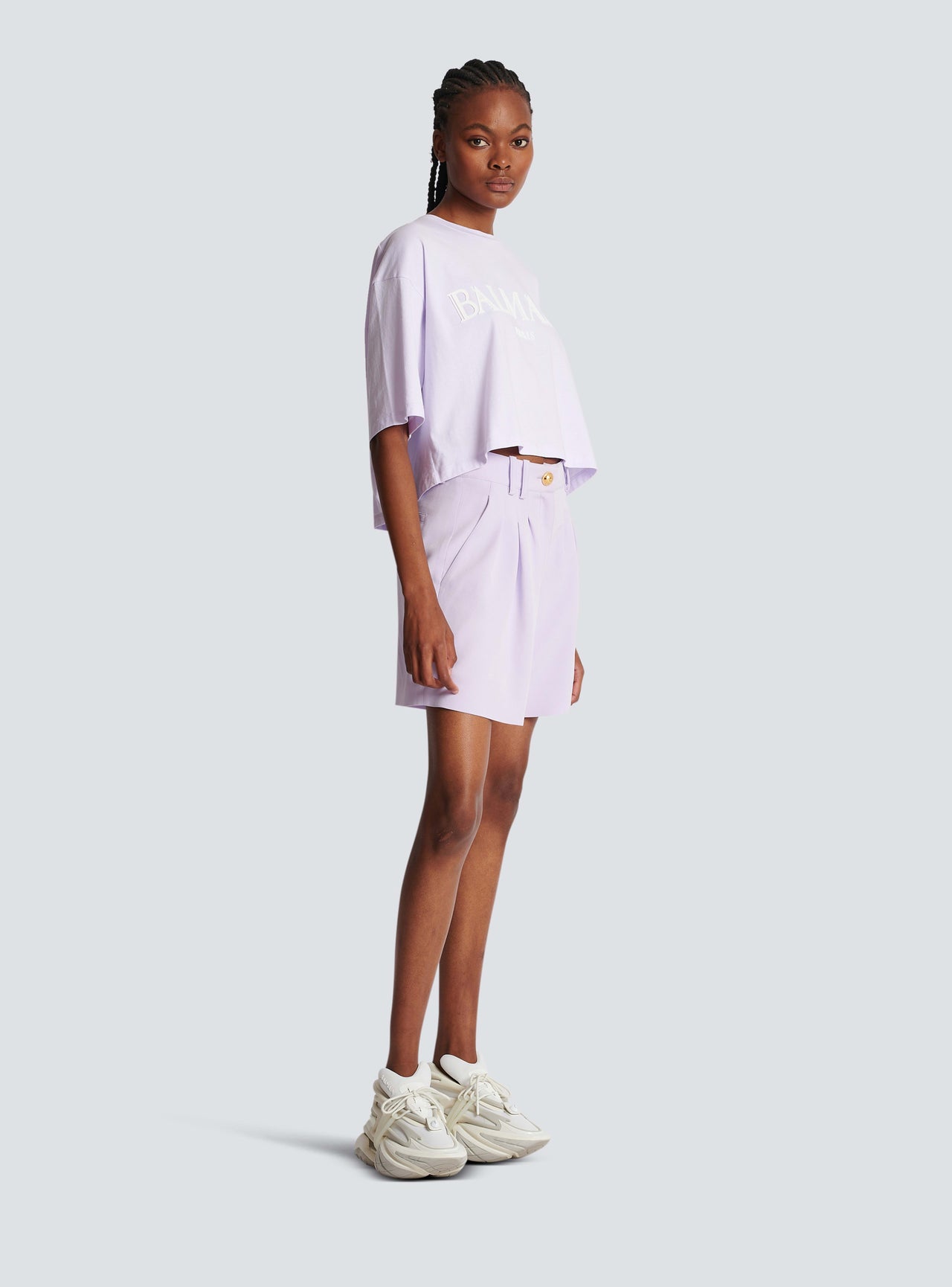 Balmain Women's Belted Crepe Shorts