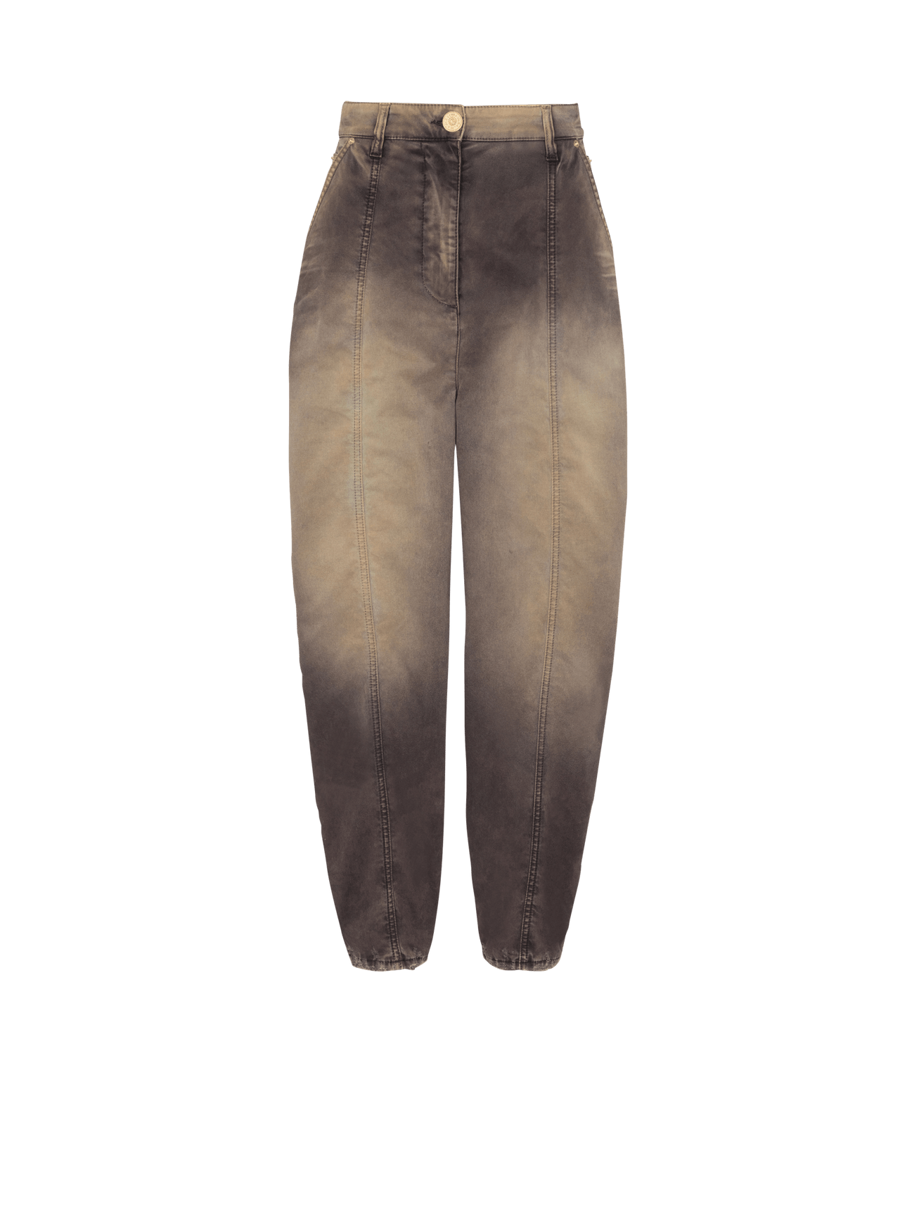 Balmain Women's Large Tappered Tie & Dye Denim Pants