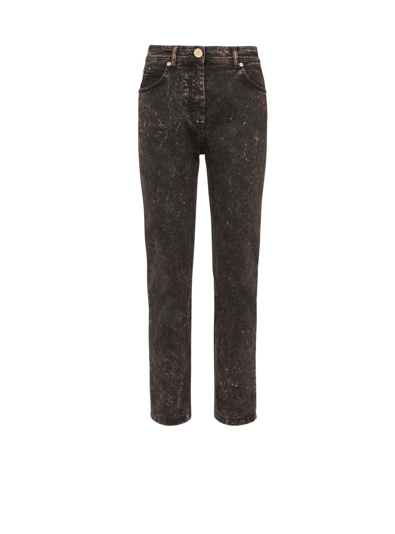 Balmain Women's Hw Marble Denim Straight Jeans