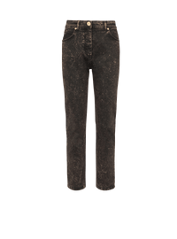 Balmain Women's Hw Marble Denim Straight Jeans