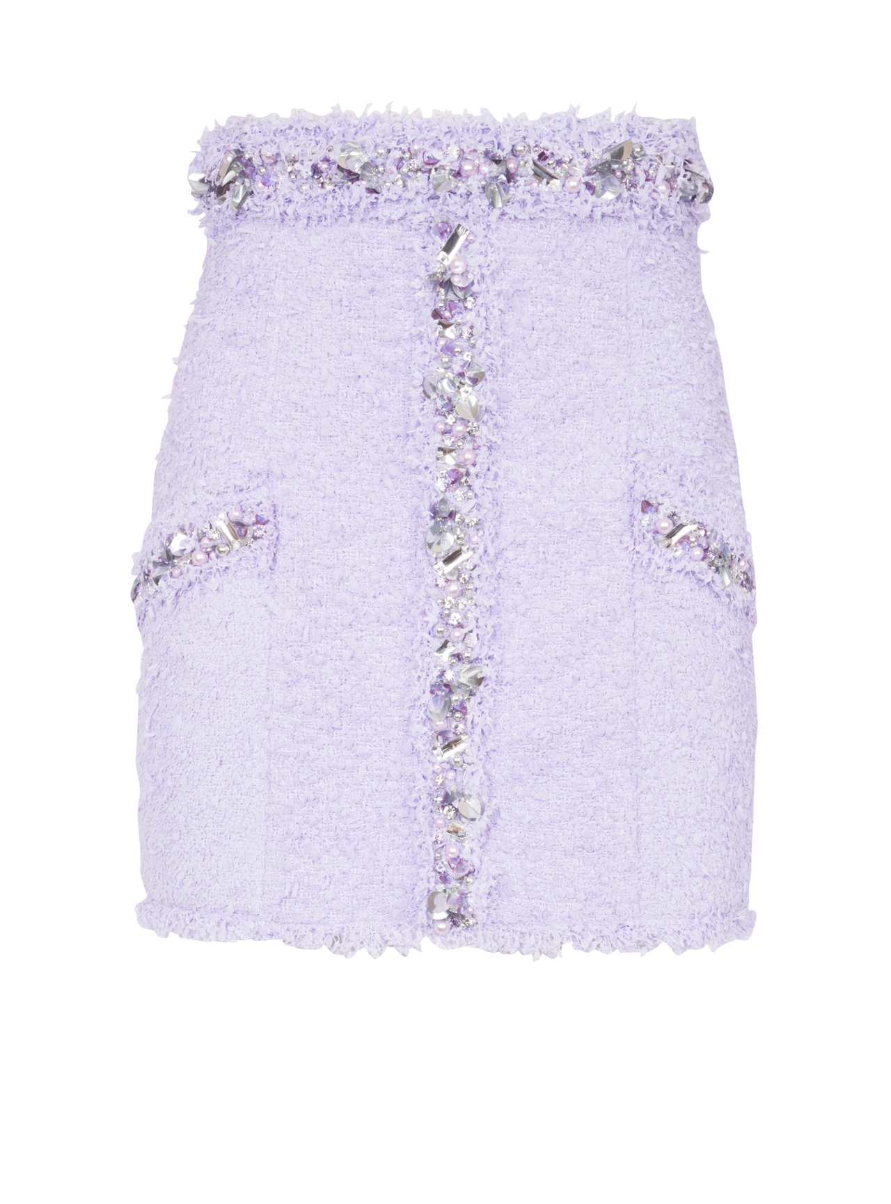 Balmain Women's Hw Embroidered Tweed Short Skirt