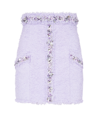 Balmain Women's Hw Embroidered Tweed Short Skirt