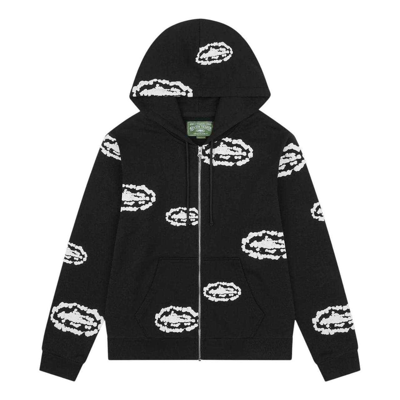 Denim Tears x Corteiz Cotton Wreath Zip Hoodie 'Black' 05650-1FW2504DTXCCW-BLAC