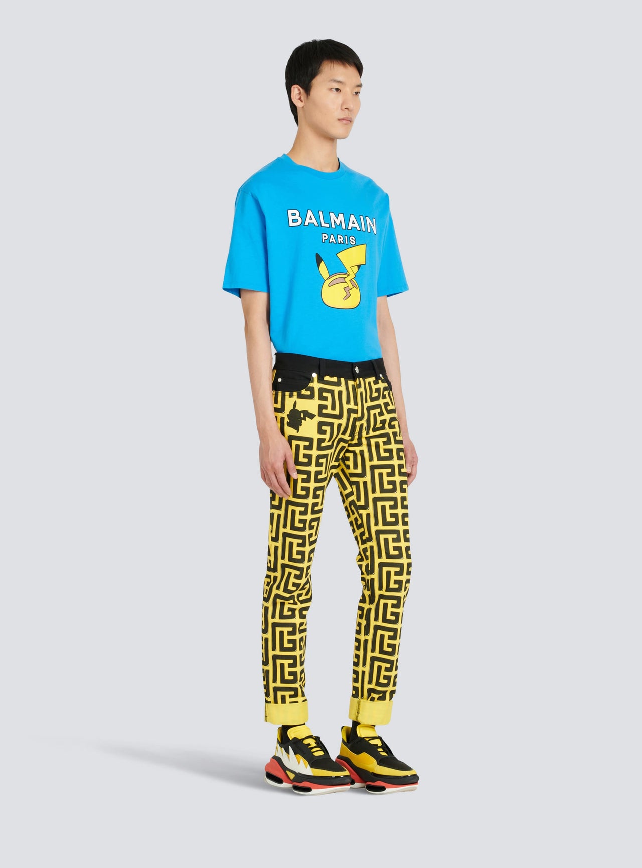 Balmain Men's Monogram Denim Pants