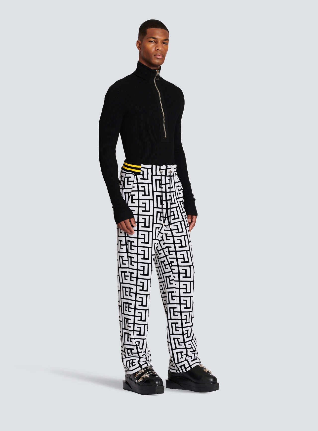 Balmain Men's Maxi Monogram Velvet Pyjama Pants
