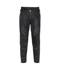Balmain Men's V-Cut Leather Rider Pants