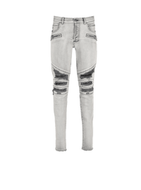 Balmain Men's Ribbed Patches Slim Jeans-5419