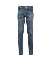 Balmain Men's Slim Jeans -  Blue Denim Stonewash