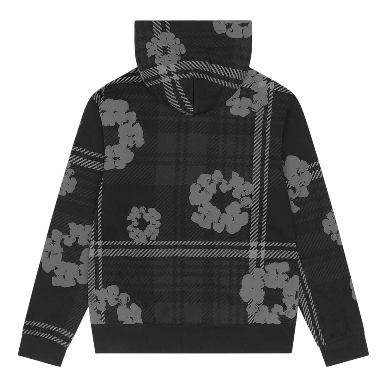 Denim Tears Plaid Cotton Wreath Zip Hoodie 'Black' FW25TZH0101