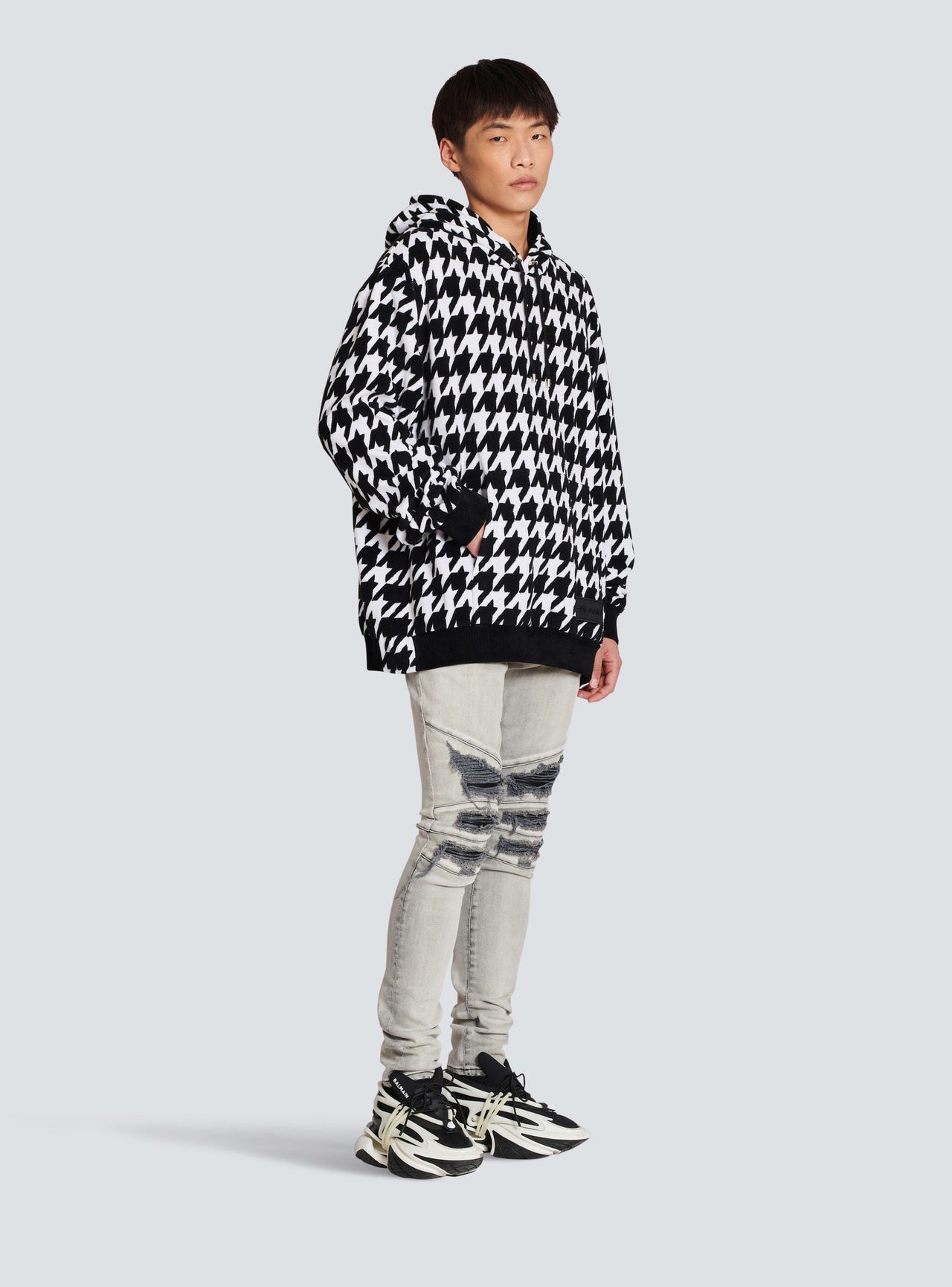 Balmain Men's Houndstooth Hoodie